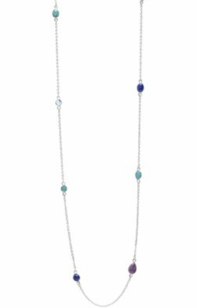 Purple Mohave turquoise & lapis station necklace